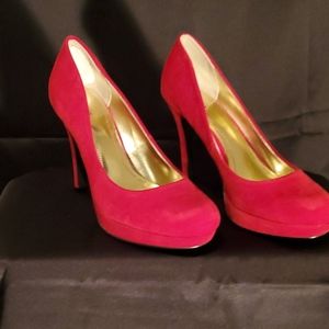 Style & Co Red Velvet Platform Pumps
